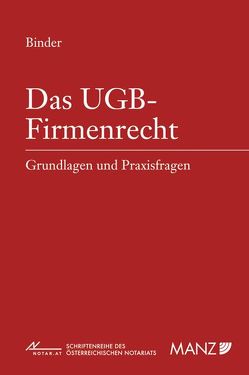 Das UGB-Firmenrecht von Binder,  Florian