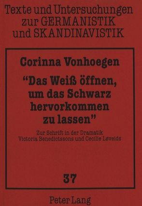 «Das Weiß öffnen, um das Schwarz hervorkommen zu lassen» von Vonhoegen,  Corinna