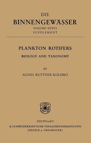 Das Zooplankton der Binnengewässer von Ruttner-Kolisko,  Agnes