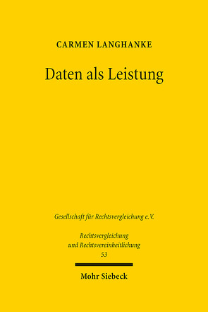 Daten als Leistung von Langhanke,  Carmen