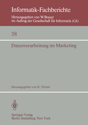 Datenverarbeitung im Marketing von Thome,  R.