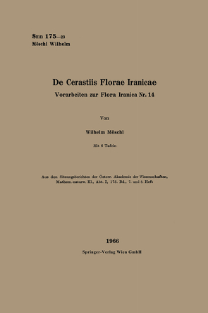 De Cerastiis Florae Iranicae von Möschl,  Wilhelm