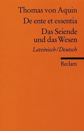 De ente et essentia / Das Seiende und das Wesen von Beeretz,  Franz Leo, Thomas von Aquin