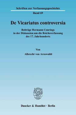 De Vicariatus controversia. von Arnswaldt,  Albrecht von