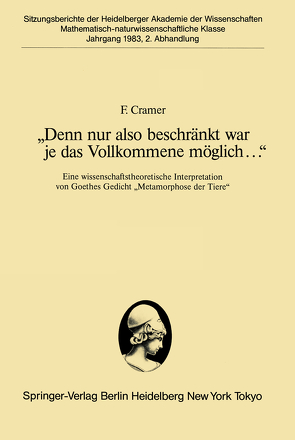 „Denn nur also beschränkt war je das Vollkommene möglich…“ von Cramer,  F.