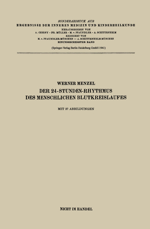 Der 24-Stunden-Rhythmus des menschlichen Blutkreislaufes von Menzel,  Werner