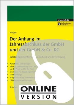 Der Anhang im Jahresabschluss der GmbH und der GmbH & Co. KG von Philipps,  Holger