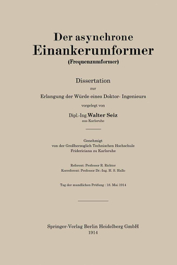 Der asynchrone Einankerumformer (Frequenzumformer) von Seiz,  Walter