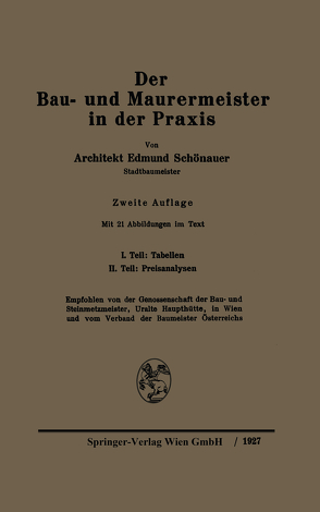 Der Bau- und Maurermeister in der Praxis von Schönauer,  Edmund