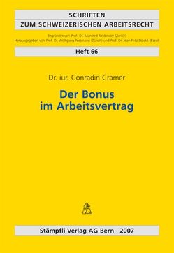 Der Bonus im Arbeitsvertrag von Cramer,  Conradin