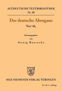 Der deutsche Abrogans von Baesecke,  Georg