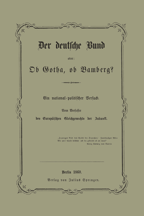 Der deutsche Bund oder: Ob Gotha, ob Bamberg? von Schwebemeyer,  NA