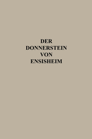 Der Donnerstein von Ensisheim von MÜHLL