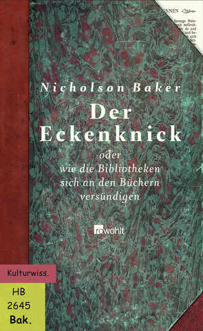 Der Eckenknick von Baker,  Nicholson, Frielinghaus,  Helmut, Höbel,  Susanne