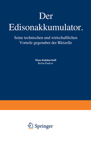 Der Edisonakkumulator von Kammerhoff,  Kammerhoff