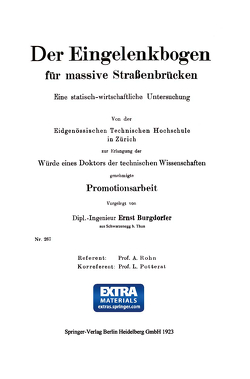 Der Eingelenkbogen für massive Straßenbrücken von Burgdorfer,  Ernst