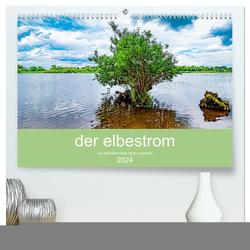 der elbestrom (hochwertiger Premium Wandkalender 2024 DIN A2 quer), Kunstdruck in Hochglanz von Sennewald,  Steffen