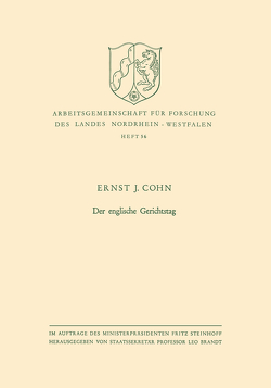 Der englische Gerichtstag von Cohn,  Ernst Joseph