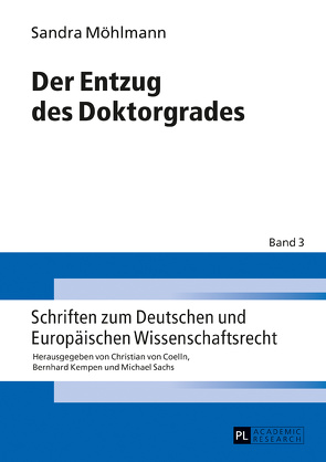 Der Entzug des Doktorgrades von Möhlmann,  Sandra