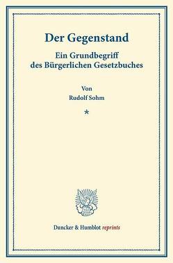 Der Gegenstand. von Sohm,  Rudolph