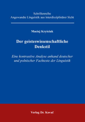 Der geisteswissenschaftliche Denkstil von Kryściak,  Maciej