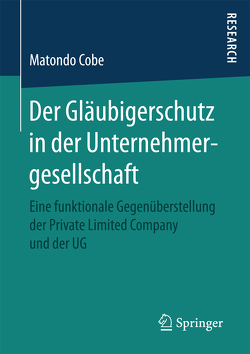 Der Gläubigerschutz in der Unternehmergesellschaft von Cobe,  Matondo