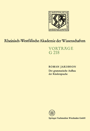 Der grammatische Aufbau der Kindersprache von Jakobson,  Roman