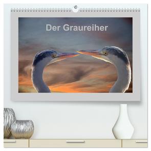 Der Graureiher (hochwertiger Premium Wandkalender 2024 DIN A2 quer), Kunstdruck in Hochglanz von Rufotos,  Rufotos