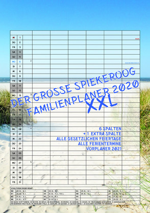 Der grosse Spiekeroog Familienplaner 2020 XXL von Scheerer,  Andrea