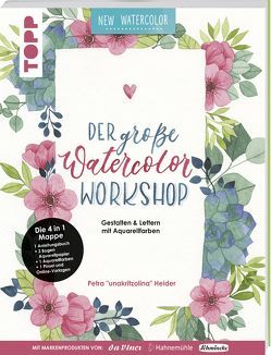 Der große Watercolor Workshop. Gestalten und Lettern mit Aquarell-Farben by unakritzolina von Heider,  Petra