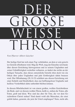 DER GROSSE WEISSE THRON von Lüscher,  Albert