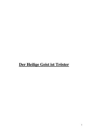 Der Heilige Geist ist Tröster von Voigt,  Dominique