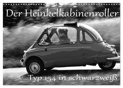 Der Heinkel Kabinenroller Typ 154 in schwarzweiß (Wandkalender 2024 DIN A3 quer), CALVENDO Monatskalender von Laue,  Ingo