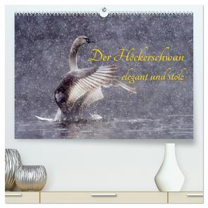 Der Höckerschwan elegant und stolz (hochwertiger Premium Wandkalender 2024 DIN A2 quer), Kunstdruck in Hochglanz von Martin (GDT),  Wilfried