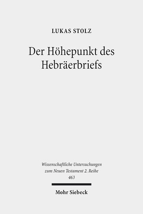 Der Höhepunkt des Hebräerbriefs von Stolz,  Lukas