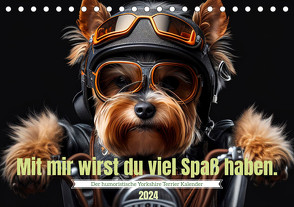 Der humoristische Yorkshire Terrier Kalender (Tischkalender 2024 DIN A5 quer), CALVENDO Monatskalender von Rübsamen,  Peter