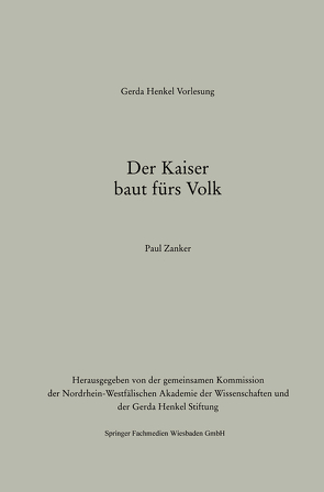 Der Kaiser baut fürs Volk von Zanker,  Paul