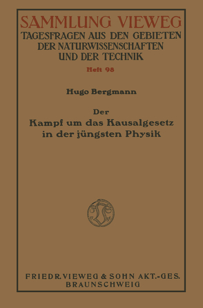 Der Kampf um das Kausalgesetz in der jüngsten Physik von Bergman,  Shemuʼel Hugo