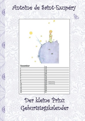 Der kleine Prinz – Geburtstagskalender von Potter,  Elizabeth M., Saint-Exupéry,  Antoine de