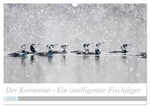 Der Kormoran – Ein intelligenter Fischjäger (Wandkalender 2024 DIN A3 quer), CALVENDO Monatskalender von Martin,  Wilfried