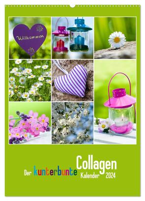 Der kunterbunte Collagen Kalender (Wandkalender 2024 DIN A2 hoch), CALVENDO Monatskalender von Dzierzawa,  Judith