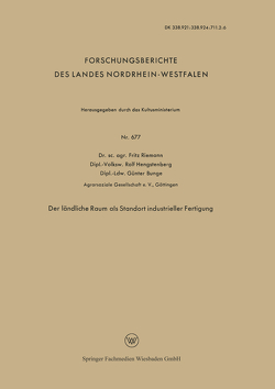 Der ländliche Raum als Standort industrieller Fertigung von Riemann,  Friedrich