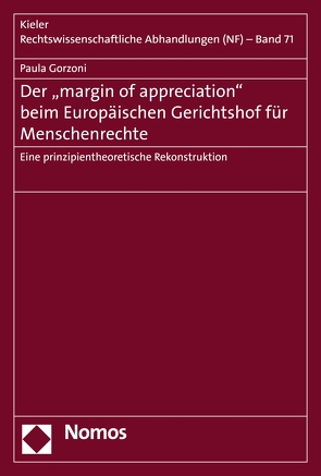 Der „margin of appreciation“ beim Europäischen Gerichtshof für Menschenrechte von Gorzoni,  Paula