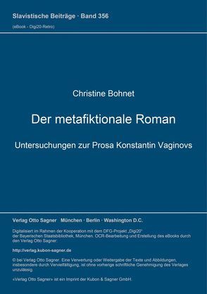 Der metafiktionale Roman von Bohnet,  Christine