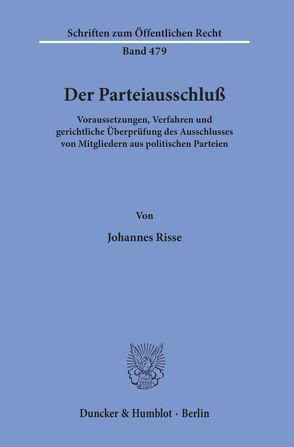 Der Parteiausschluß. von Risse,  Johannes