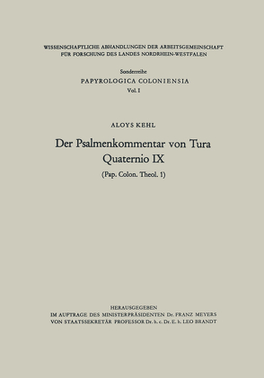 Der Psalmenkommentar von Tura von Kehl,  Aloys