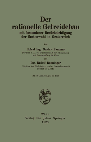 Der rationelle Getreidebau von Pammer,  Gustav, Ranninger,  Rudolf