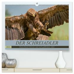 Der Schreiadler (Clanga pomarina) – Deutschands kleinster und stark gefährdeter Adler. (hochwertiger Premium Wandkalender 2024 DIN A2 quer), Kunstdruck in Hochglanz von Wünsche,  Arne