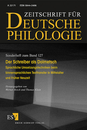 Der Schreiber als Dolmetsch von Bennett,  Paul, Bergmann,  Rolf, Besch,  Werner, Durrell,  Martin, Ensslin,  Astrid, Haas,  Walter, Hoffmann,  Walter, Klein,  Thomas, Peters,  Robert, Schnell,  Bernhard, Simmler,  Franz, Stricker,  Stefanie, Wiesinger,  Peter