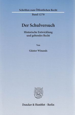 Der Schulversuch. von Winands,  Günter